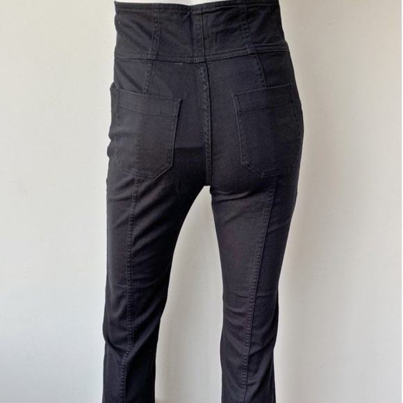 Ulla Johnson Ellis Jean Black Button Fly Crop Women's 4 High Waist 99% Cotton - Picture 3 of 12